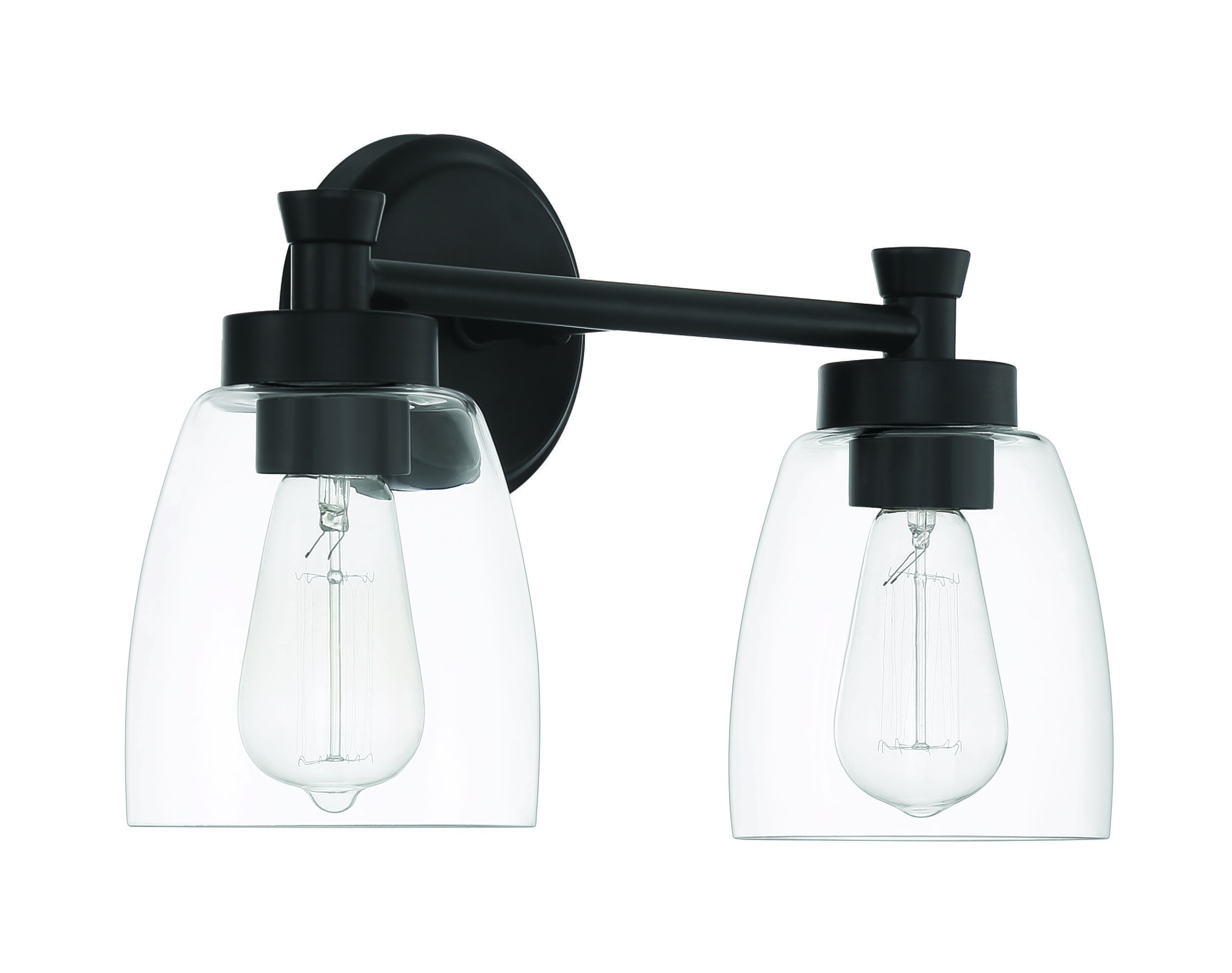Henning 2-Light Bathroom Vanity Light in Flat Black