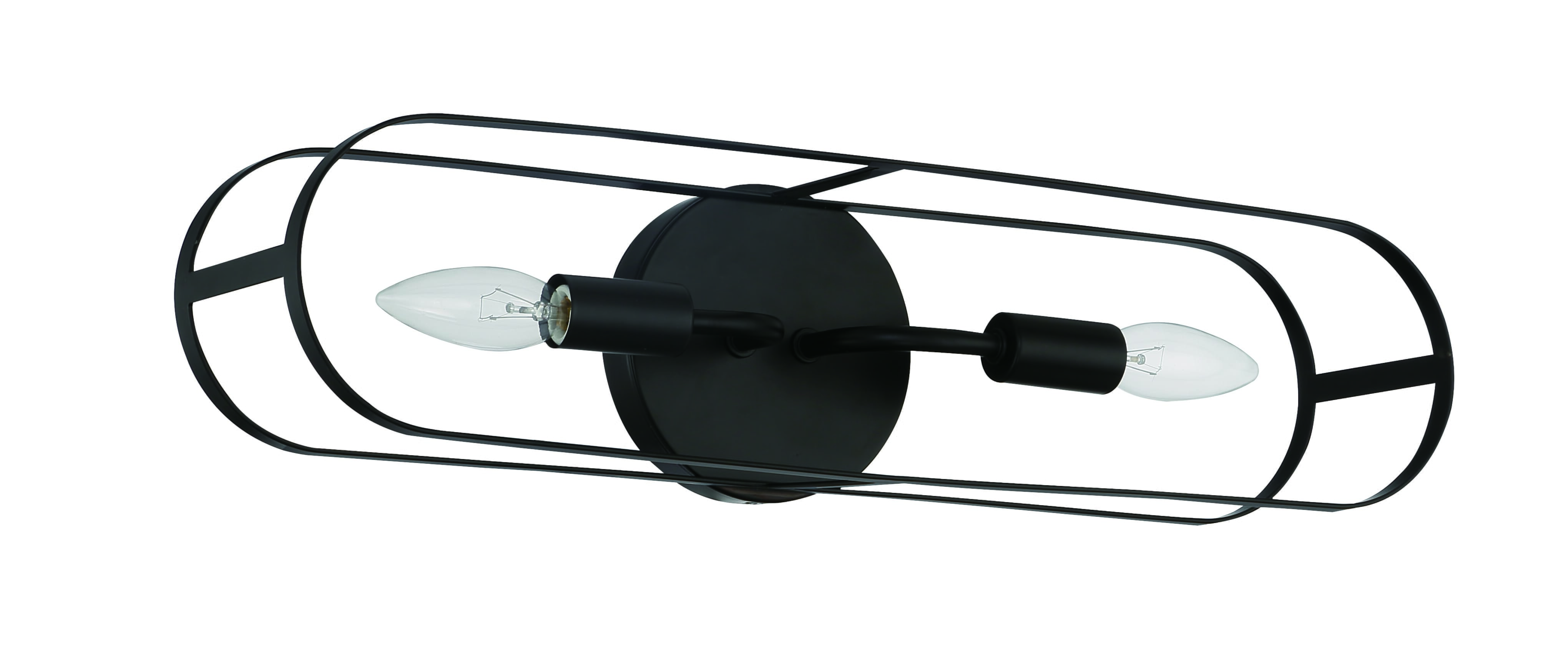 Mindful 2-Light Bathroom Vanity Light in Flat Black
