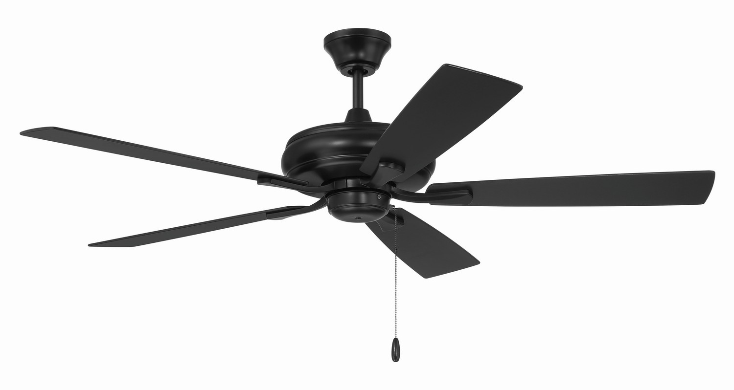 Eos 52" Hanging Ceiling Fan in Flat Black
