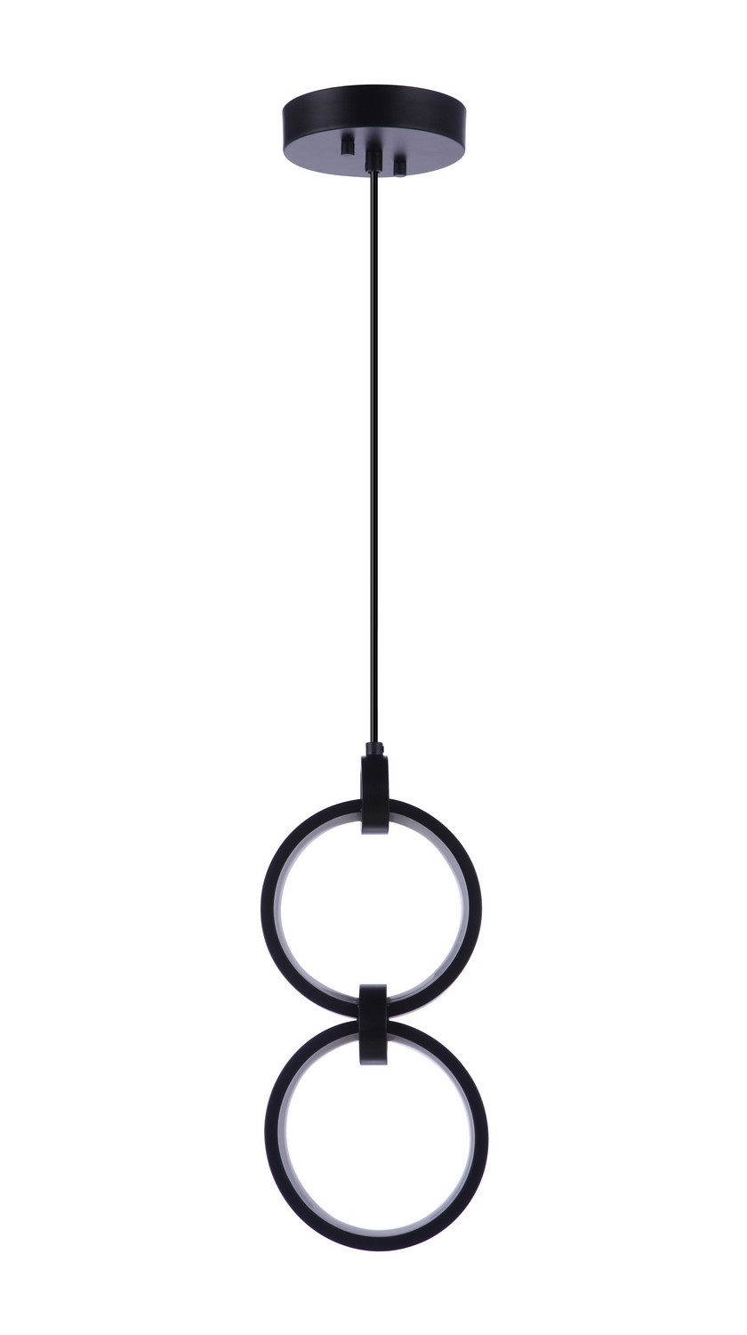 Context 2-Light LED Pendant in Flat Black