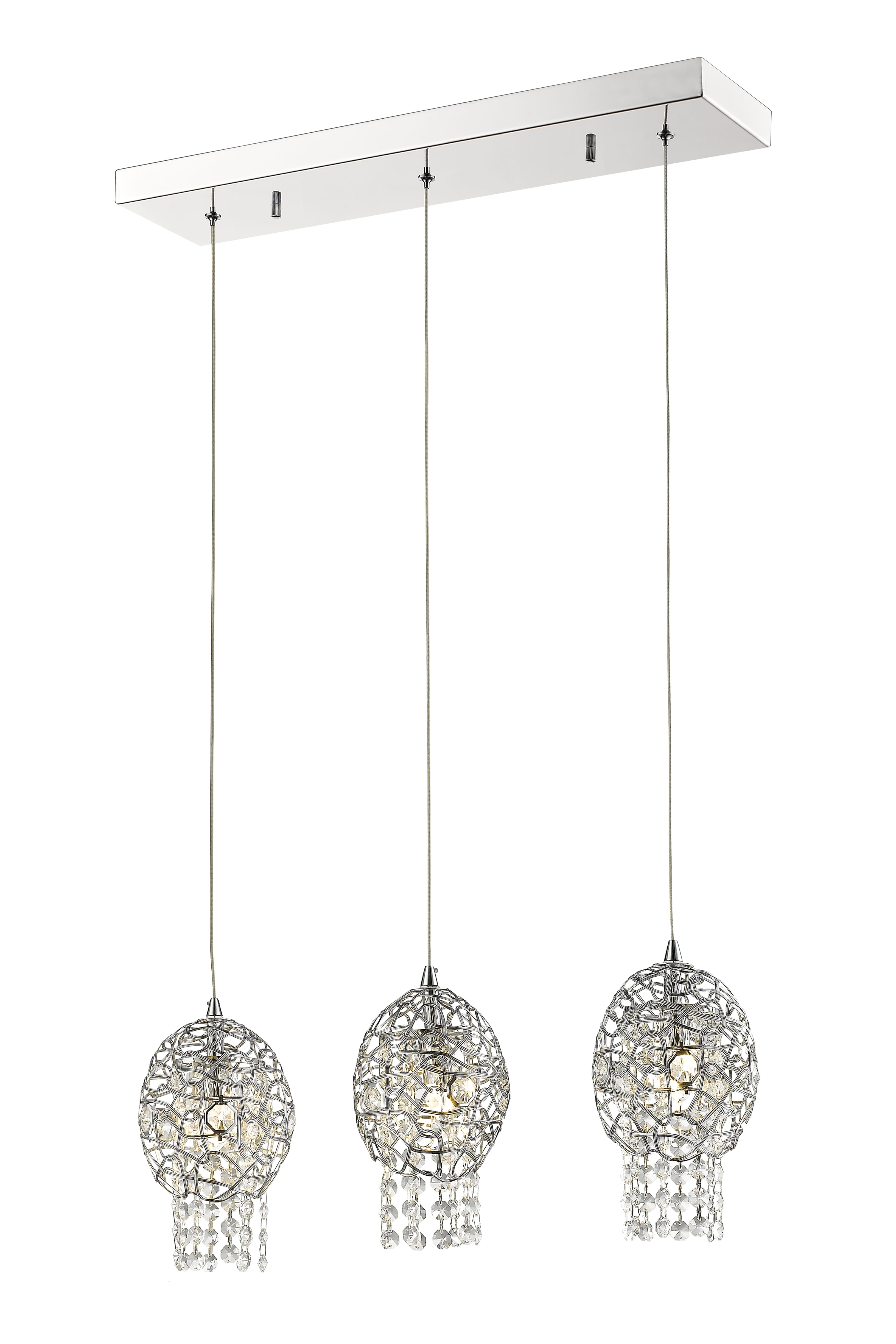 Nabul 3-Light Linear Pendant Light In Chrome