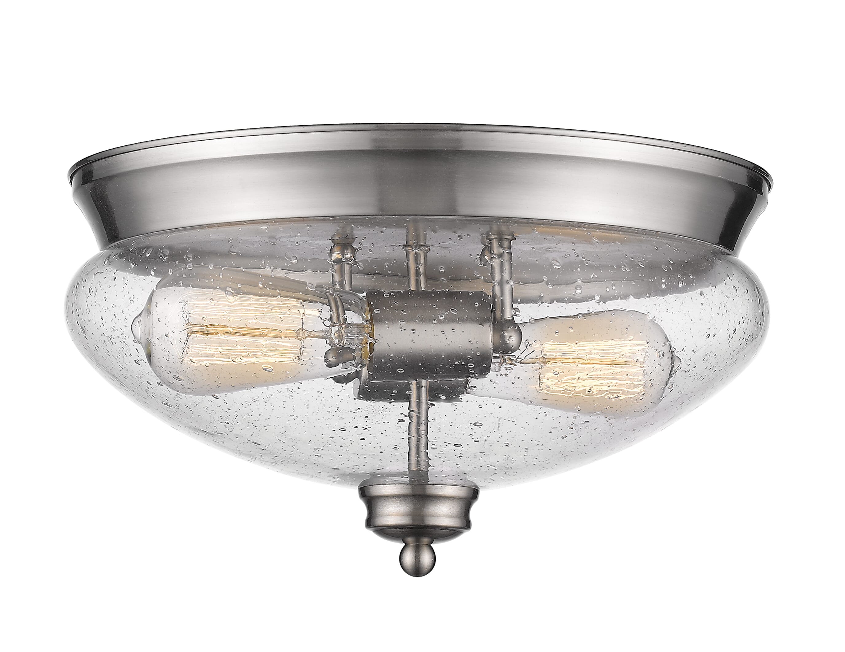 Amon 2-Light Flush Mount Ceiling Light In Brushed Nickel