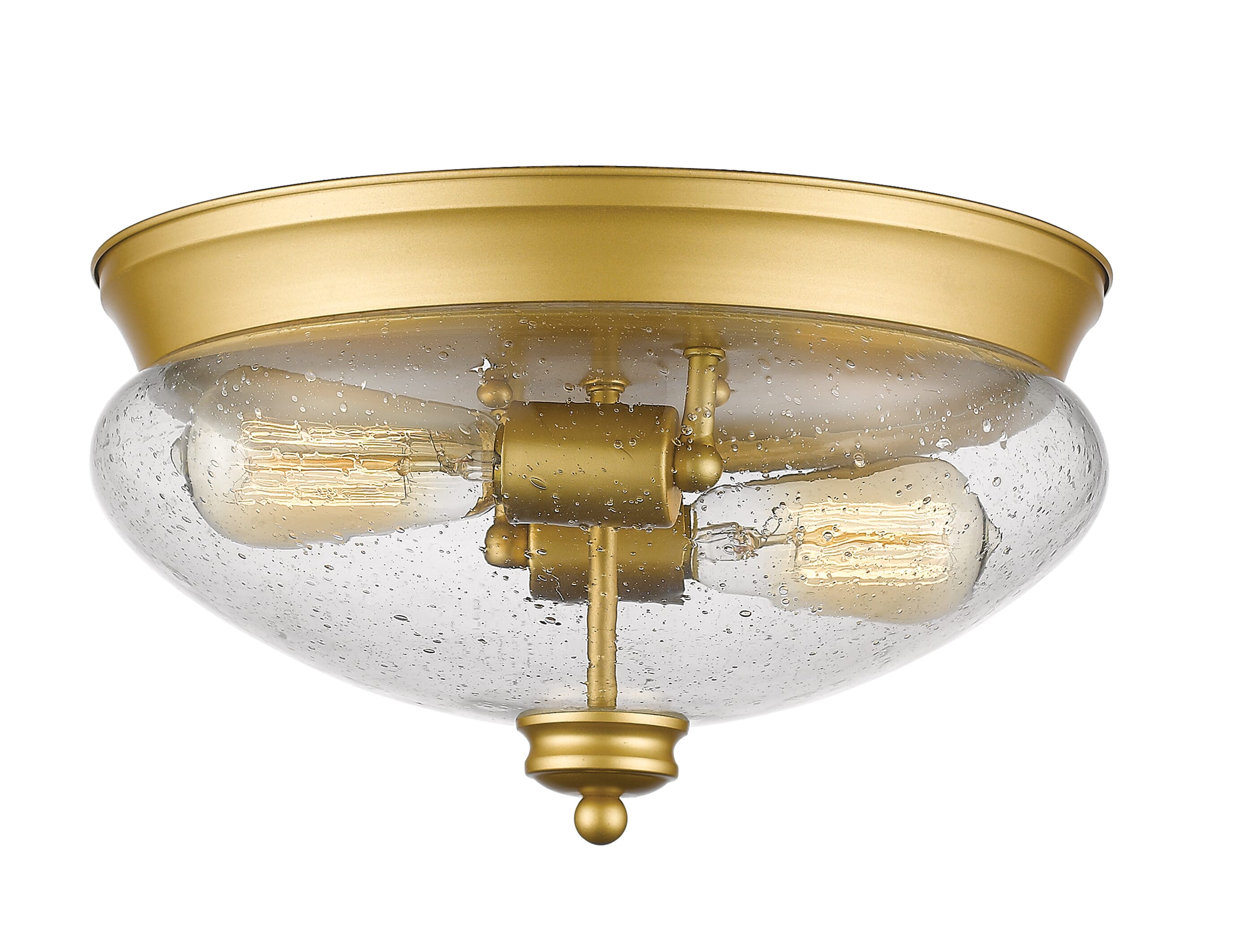 Amon 2-Light Flush Mount Ceiling Light In Satin Gold