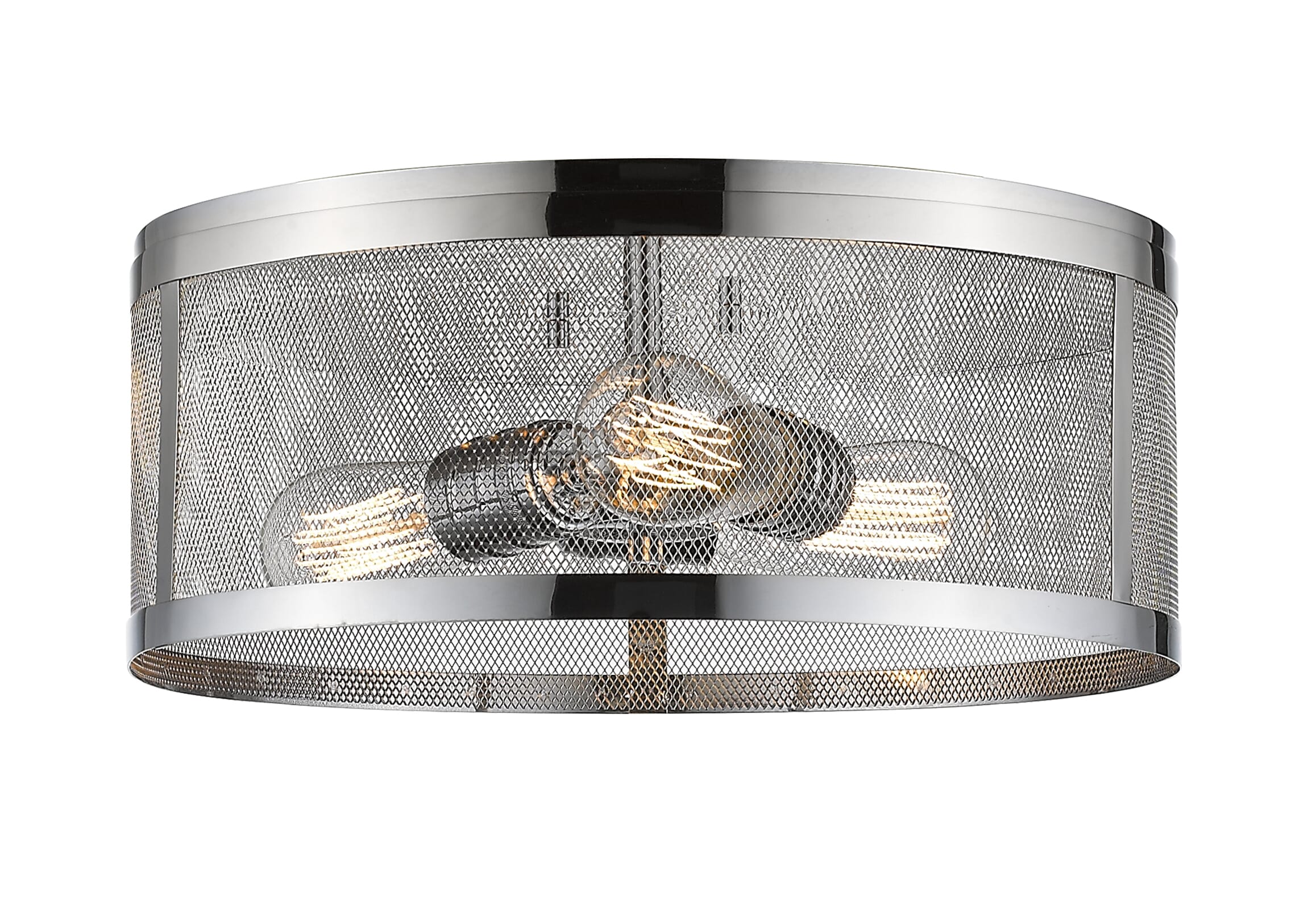 Meshsmith 3-Light Flush Mount Ceiling Light In Chrome