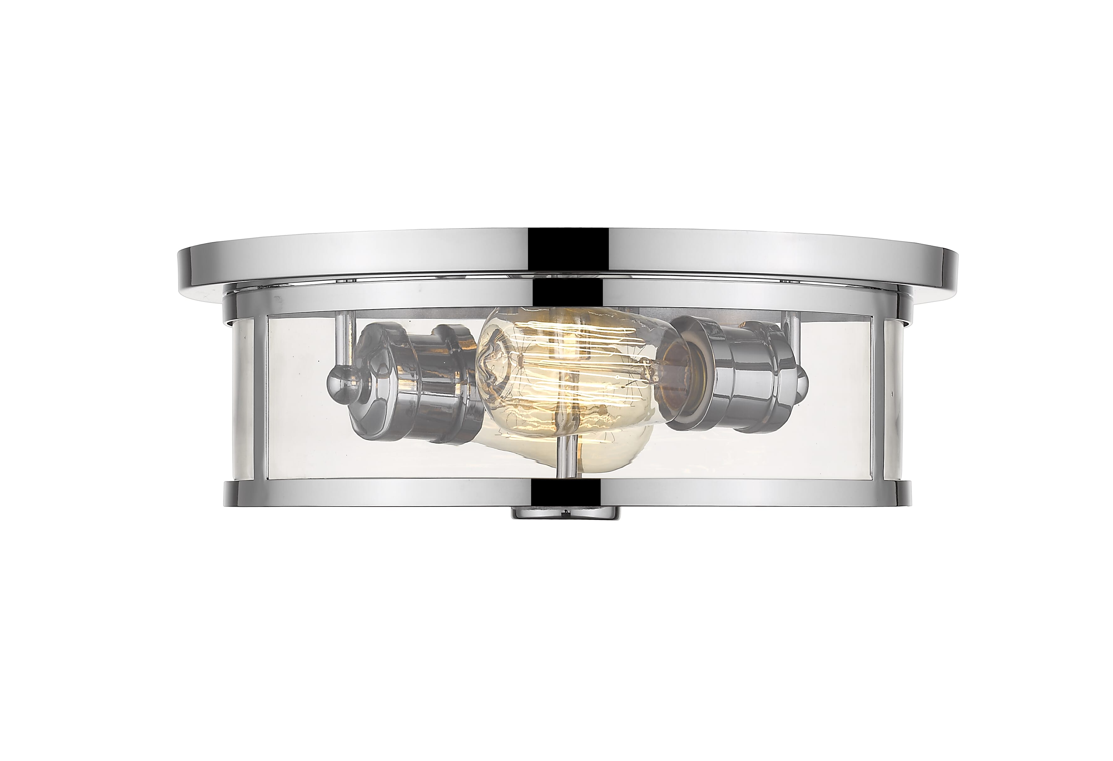 Savannah 2-Light Flush Mount Ceiling Light In Chrome