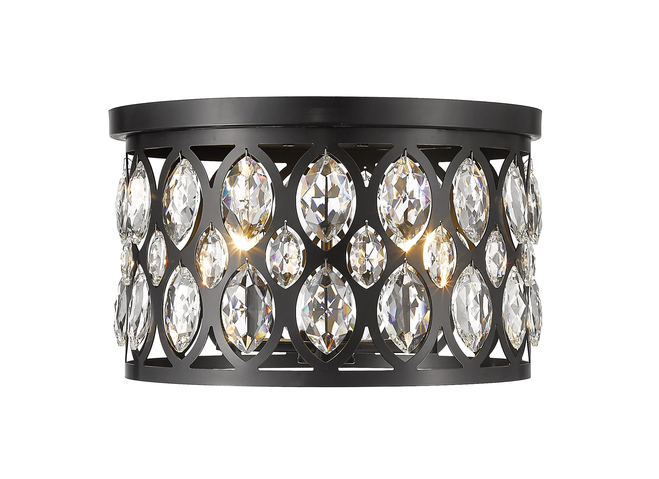 Dealey 4-Light Flush Mount Ceiling Light In Matte Black