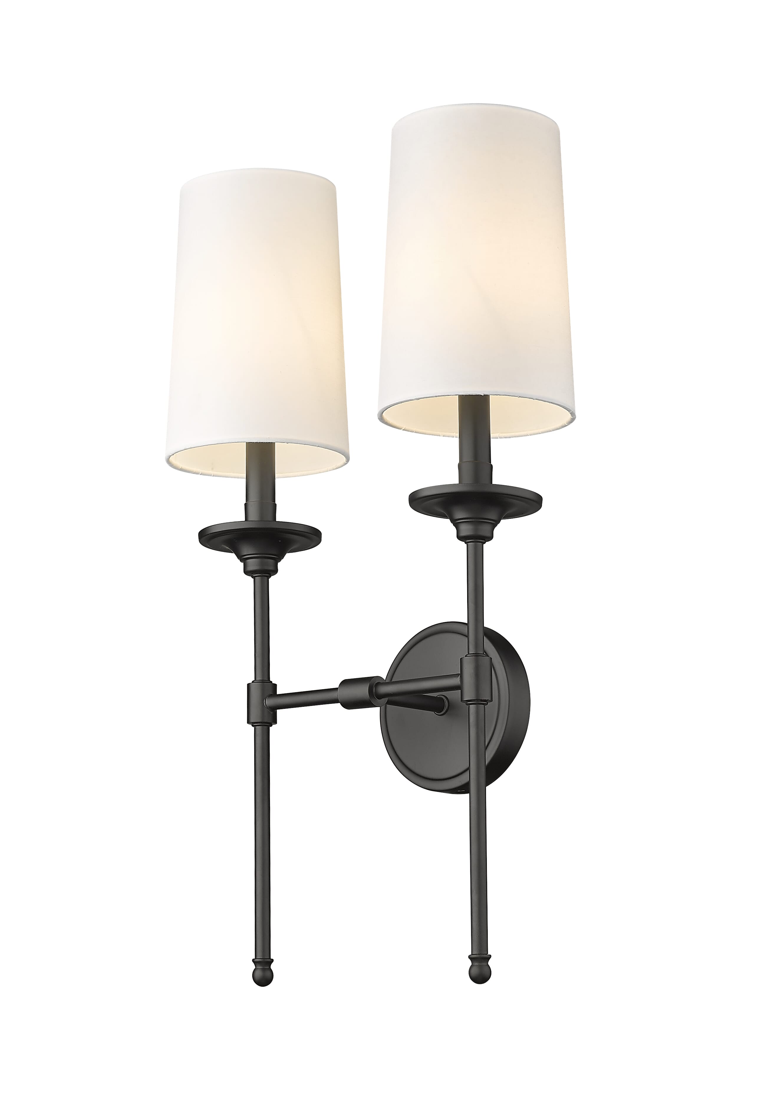 Emily 2-Light Wall Sconce In Matte Black