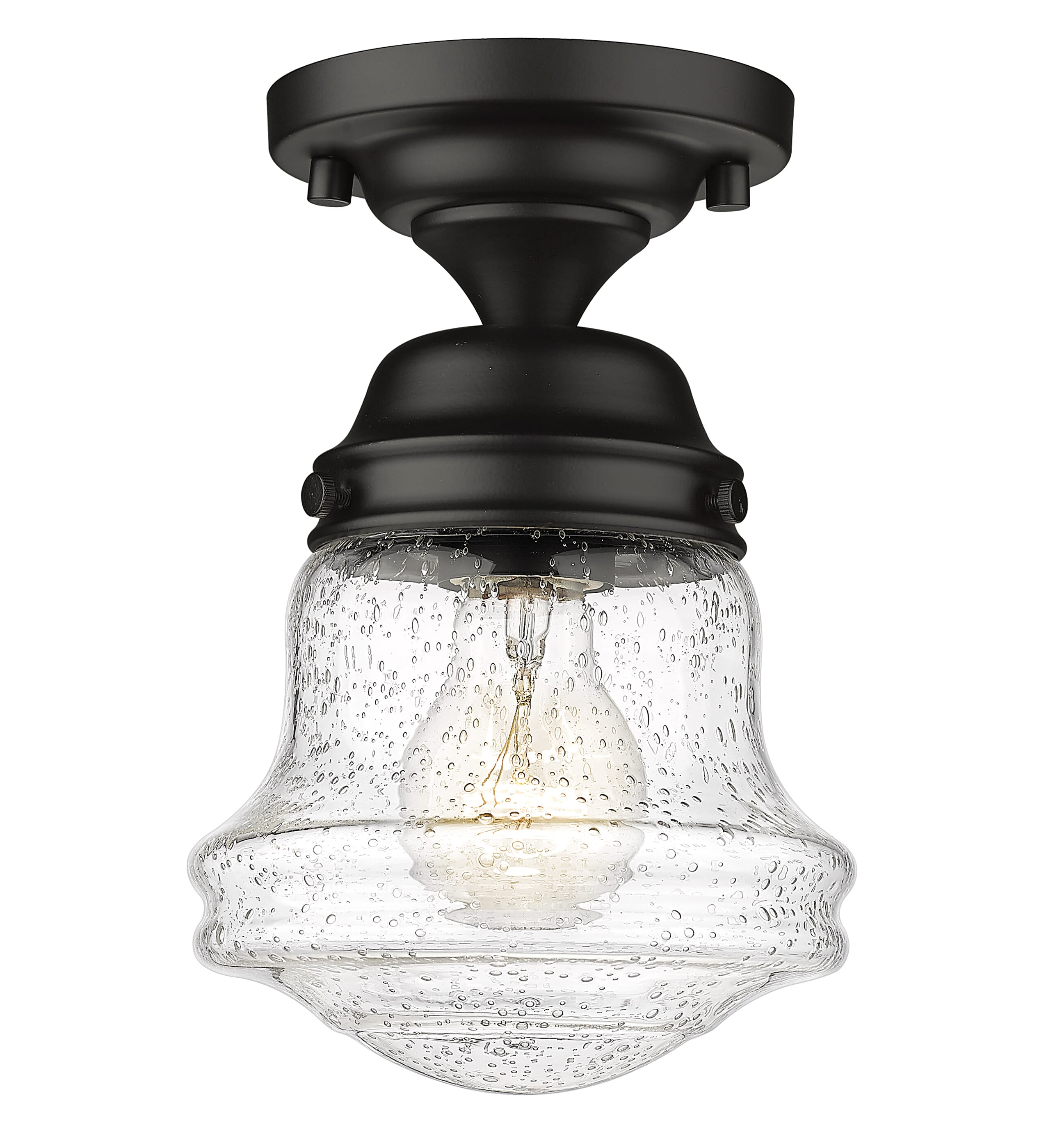 Vaughn 1-Light Flush Mount Ceiling Light In Matte Black