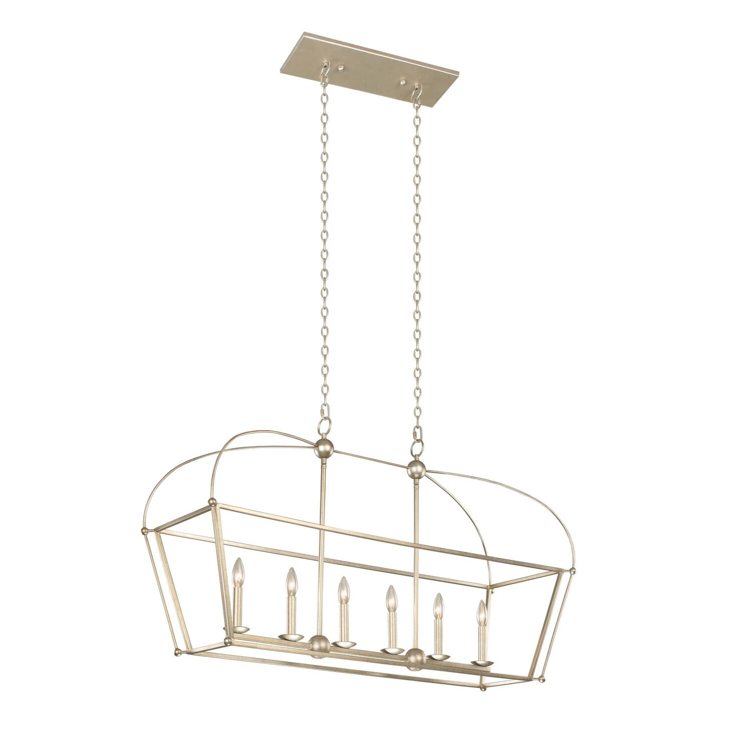 Sutter 6-Light Kitchen Island Light in Warm Silver