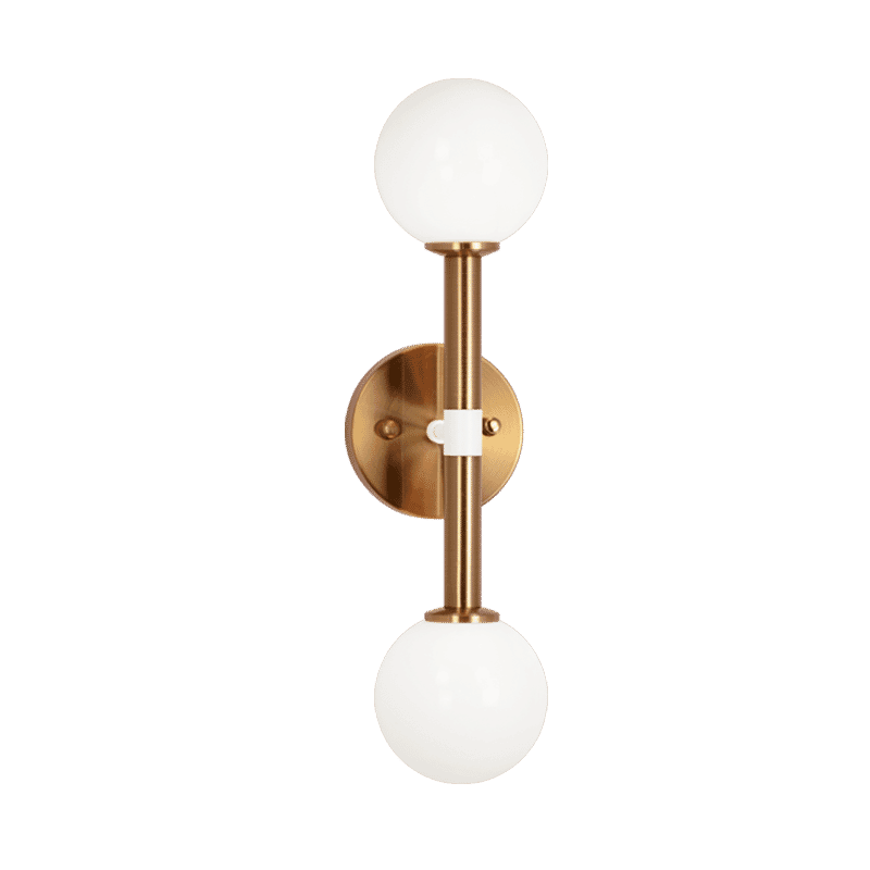 Matteo Stellar 2-Light Wall Sconce In Aged Gold Brass
