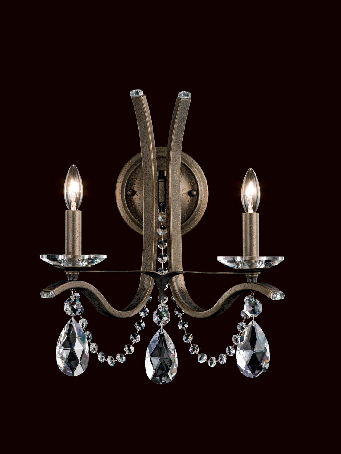Vesca 2-Light Wall Sconce in Ferro Black