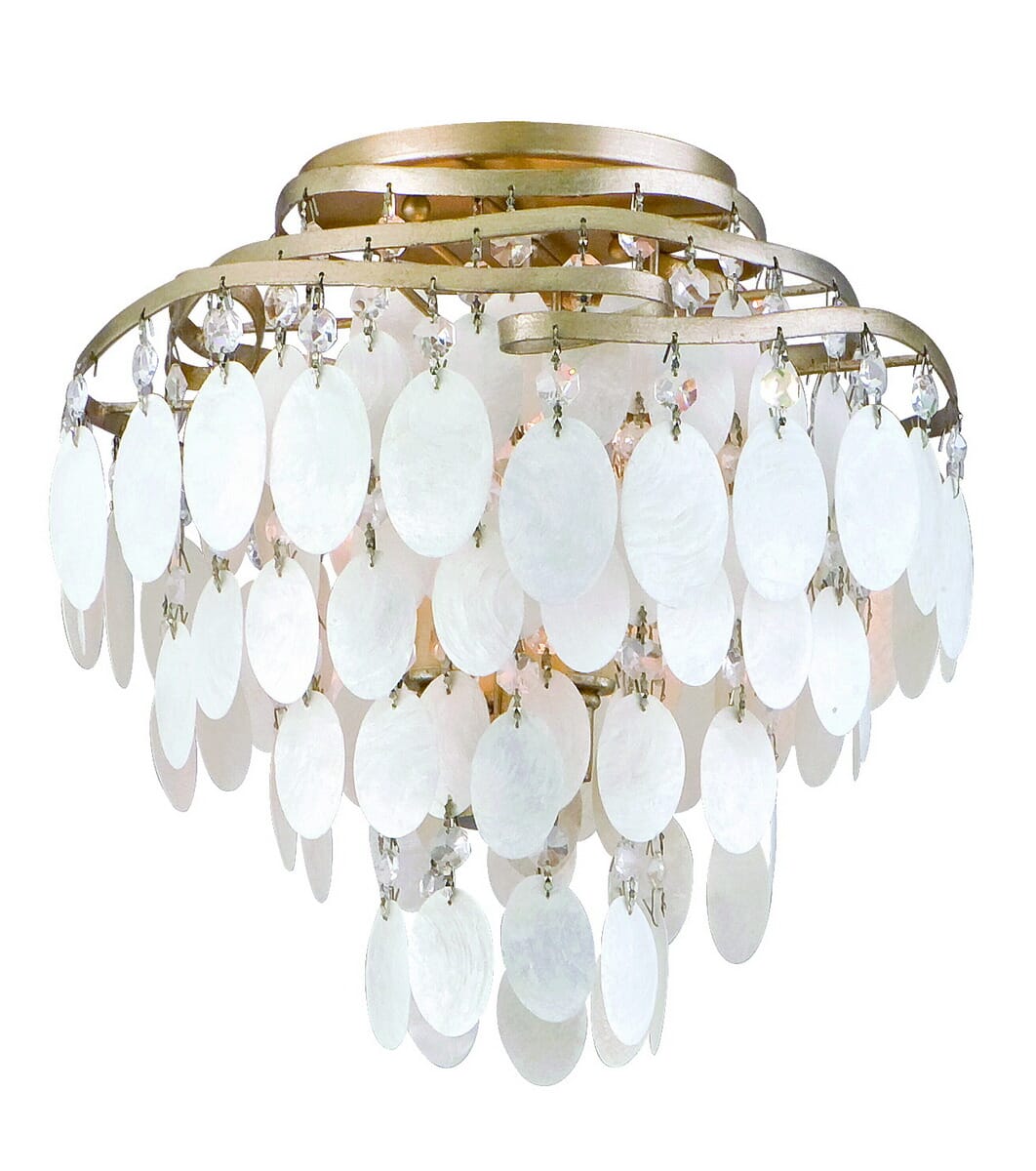 Corbett Dolce 3-Light Ceiling Light in Champagne Leaf
