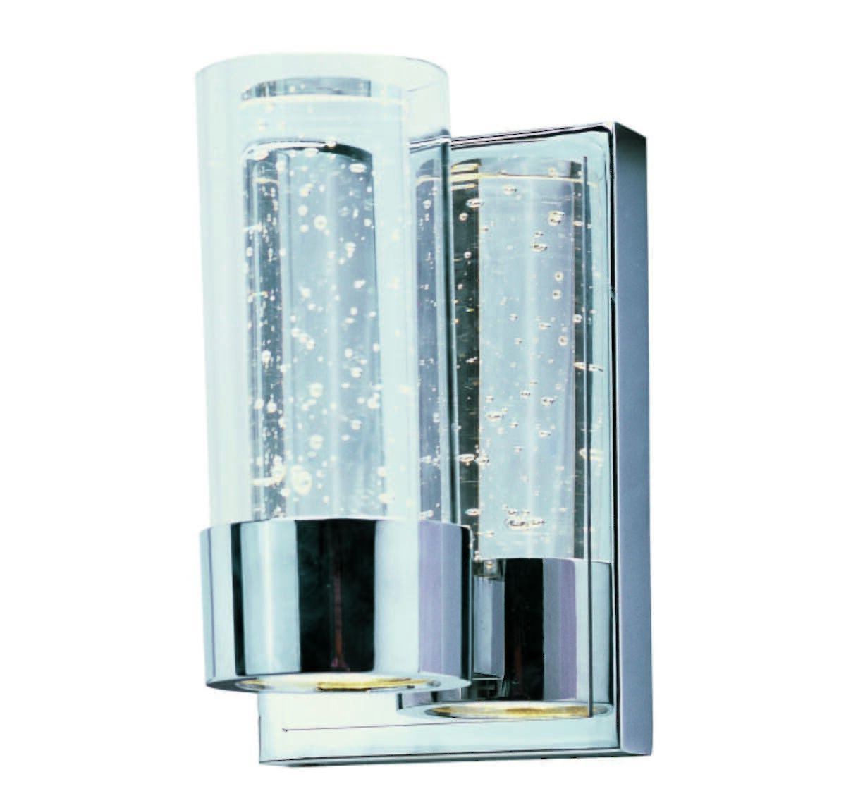 Sync 5" 2-Light Clear Bathroom Vanity Light in Polished Chrome