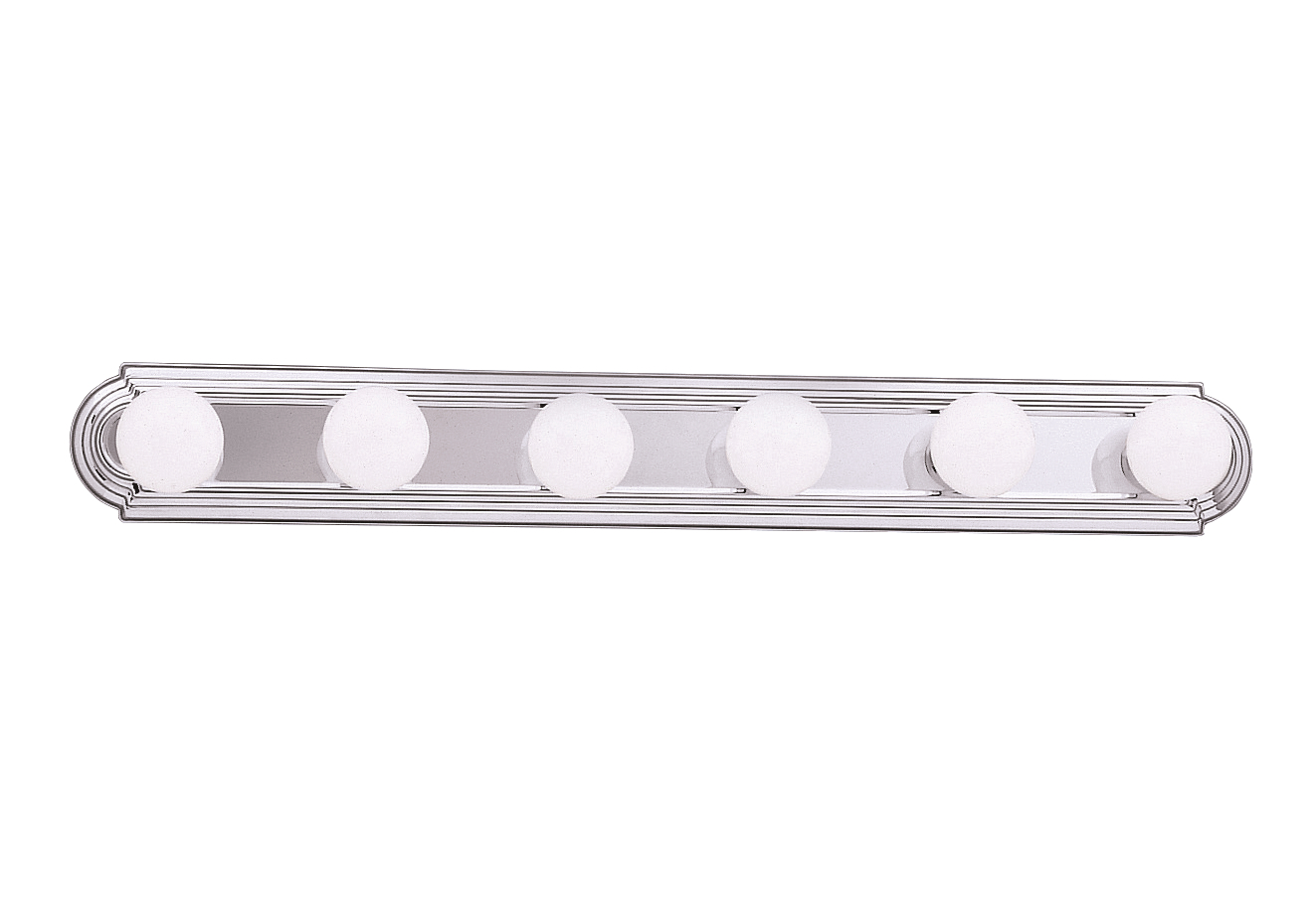 6-Light Linear Bathroom Vanity Light in Chrome