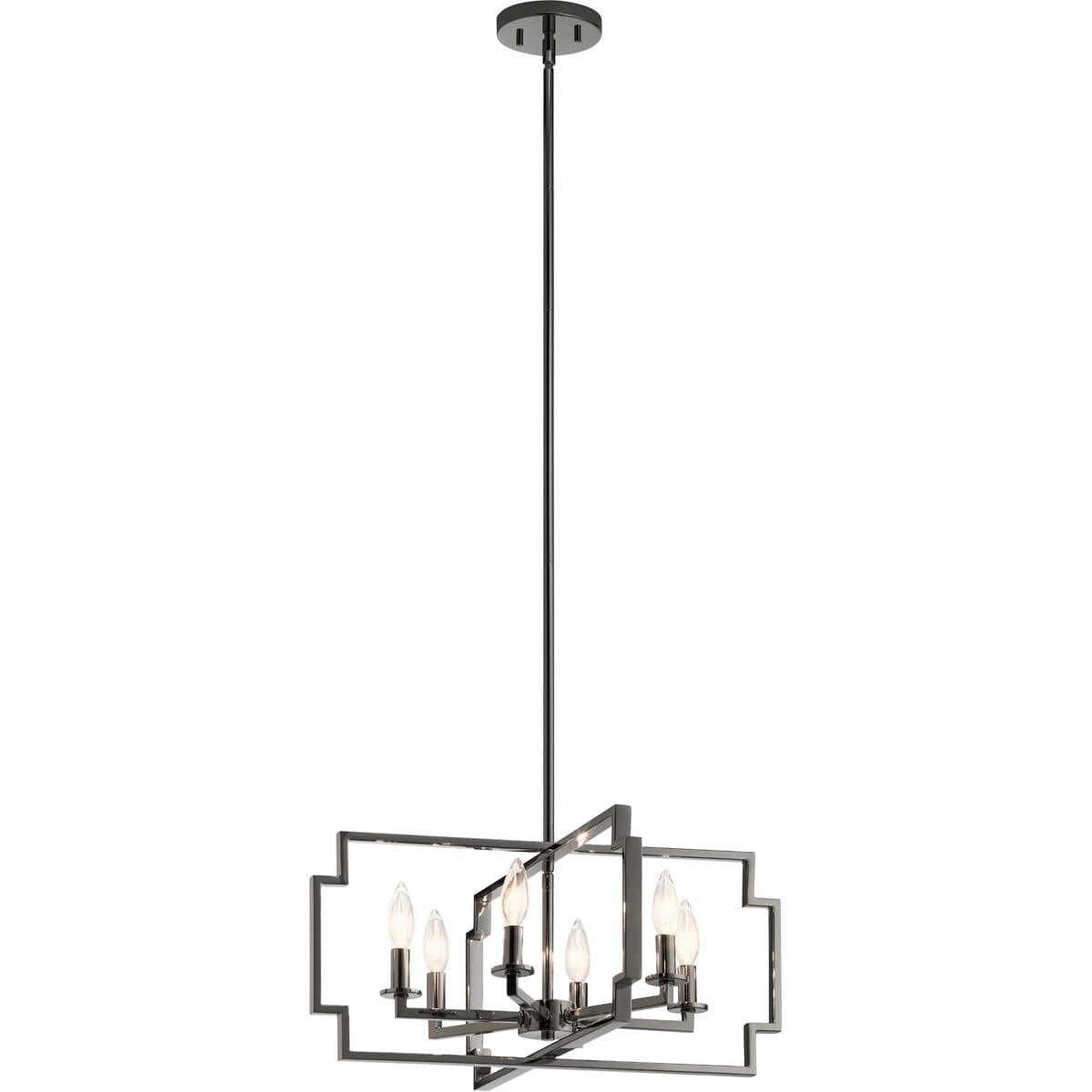 Downtown Deco 6-Light Transitional Ceiling Light in Midnight Chrome