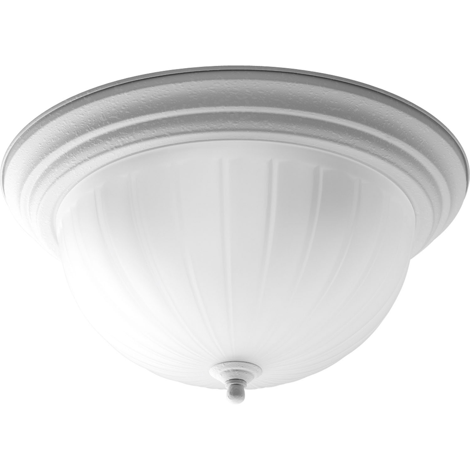 Melon Glass 3-Light Flush Mount in White