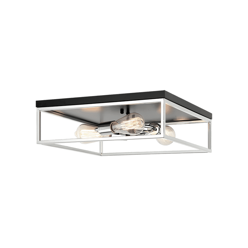 Matteo Clarke 3-Light Ceiling Light In Black With Chrome