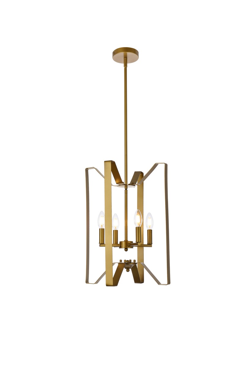 Hoffman 4-Light Pendant in Brass