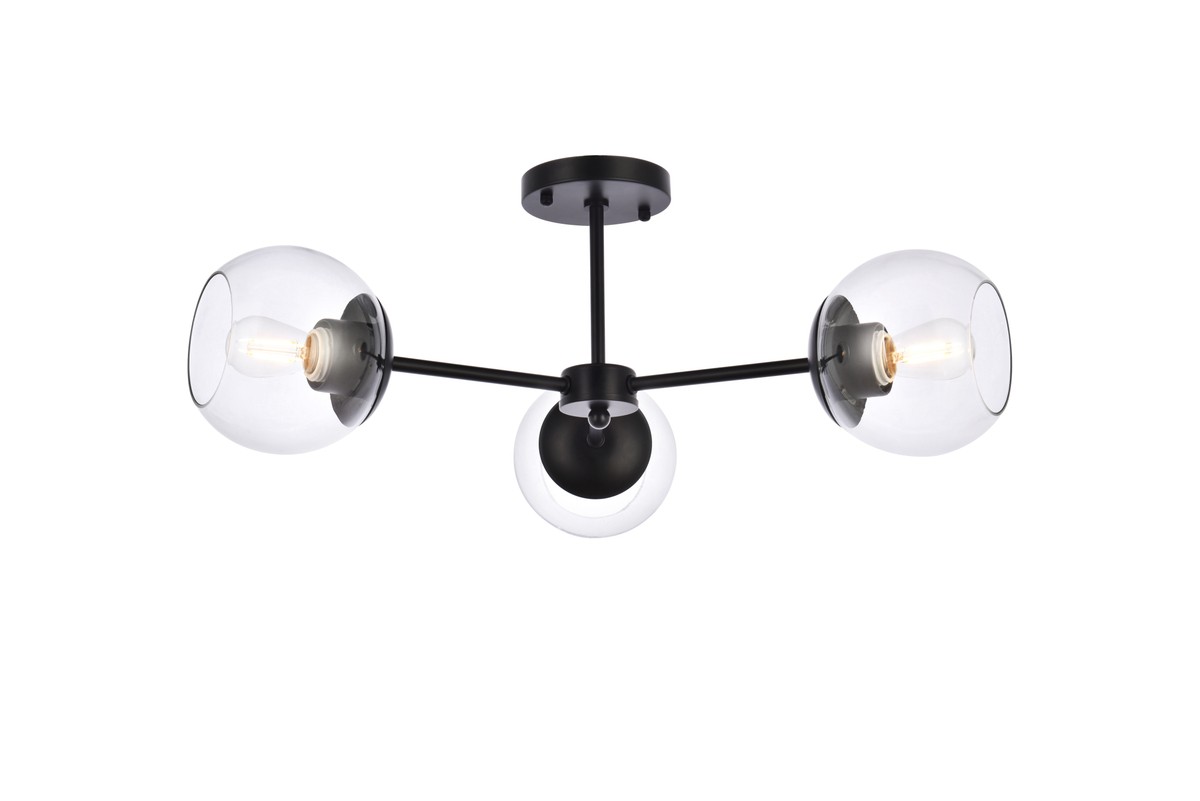 Briggs 3-Light Flush Mount in black