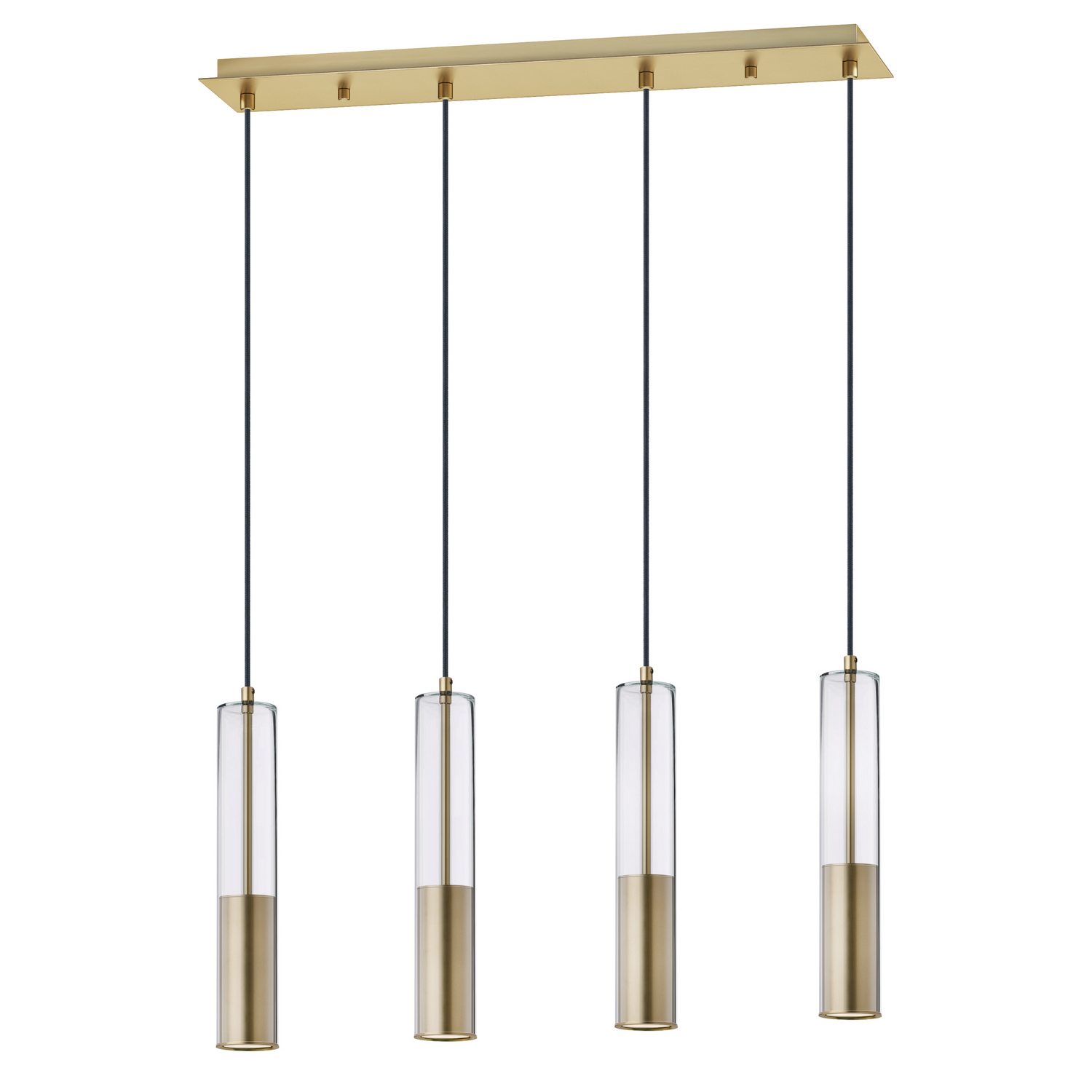 Torch 4-Light LED Linear Pendant in Satin Brass