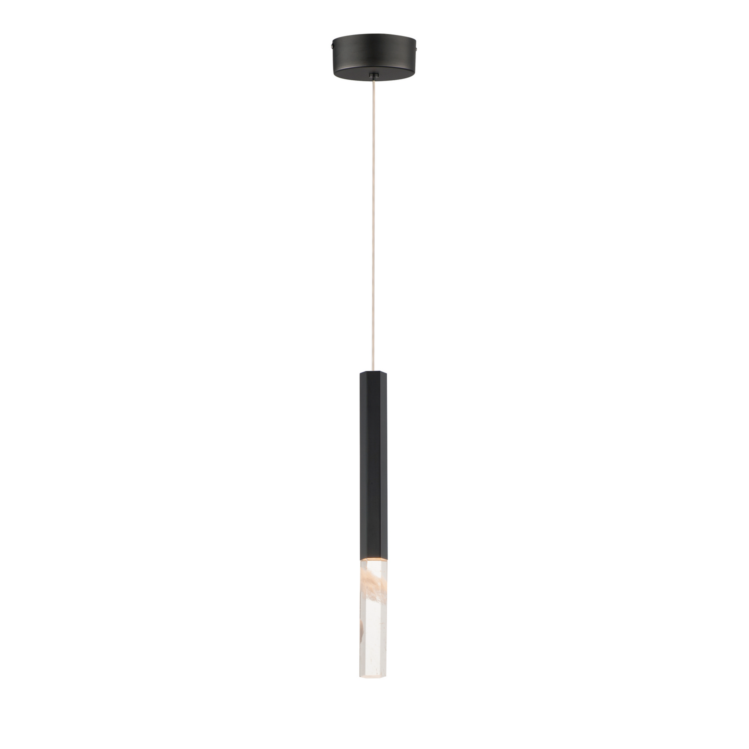 Diaphane 1-Light LED Pendant in Black