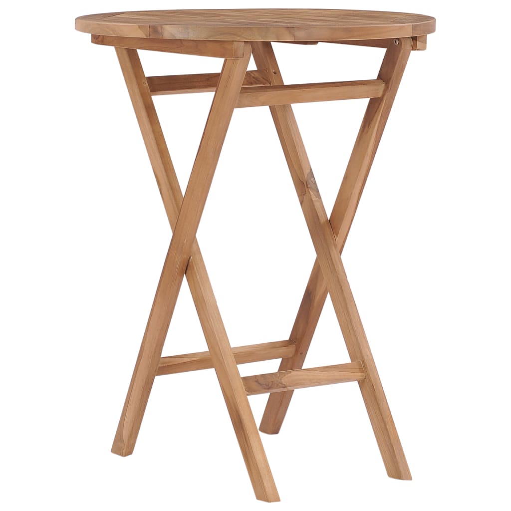 vidaXL Folding Patio Table 23.6" Solid Wood Teak