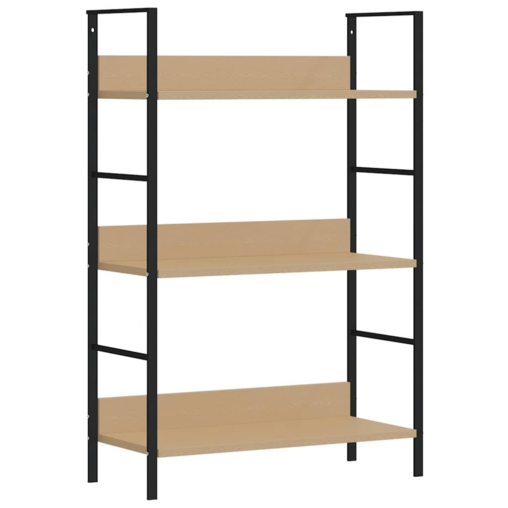 vidaXL 3-Layer Book Shelf Oak 23.6"x10.9"x35.6" Engineered Wood