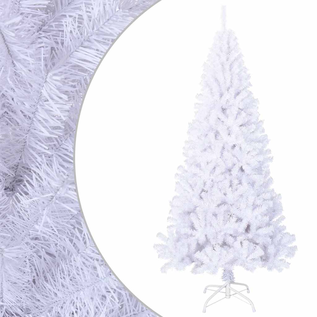 vidaXL Artificial Christmas Tree with Thick Branches White 7 ft PVC