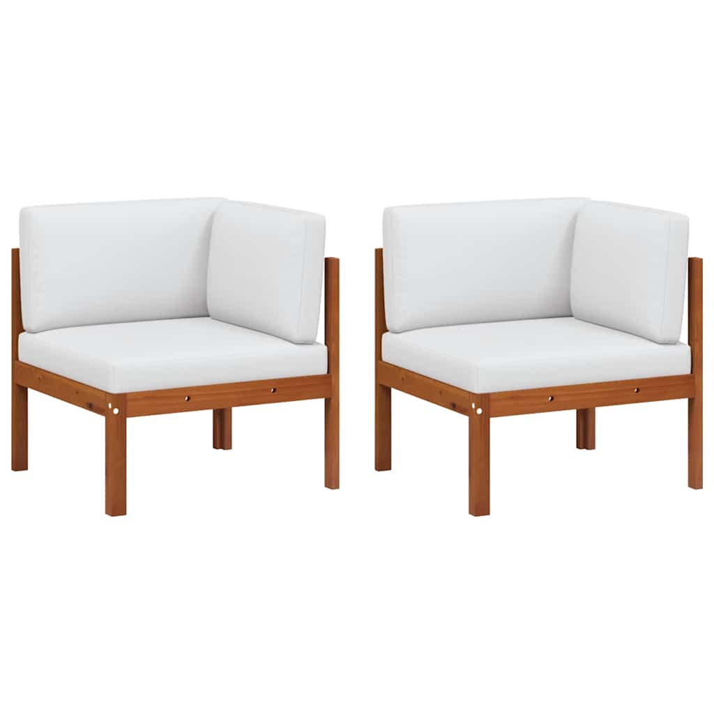 vidaXL Patio Corner Sofas 2 pcs with Cushions Solid Acacia Wood