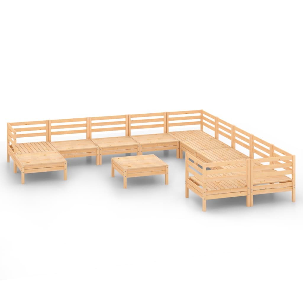 vidaXL 12 Piece Patio Lounge Set Solid Pinewood