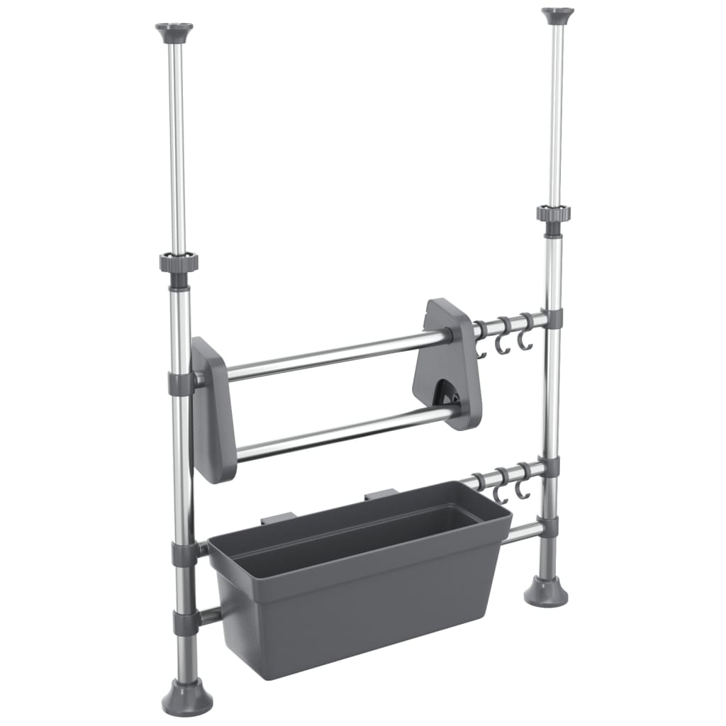 vidaXL Adjustable Kitchen Organizer Aluminum