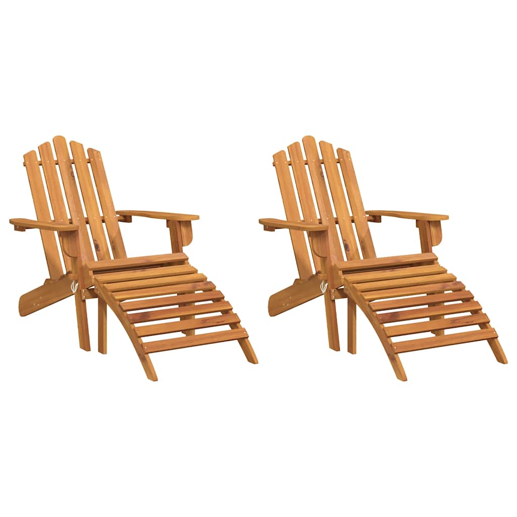 vidaXL Patio Adirondack Chairs with Footrests 2 pcs Solid Wood Acacia