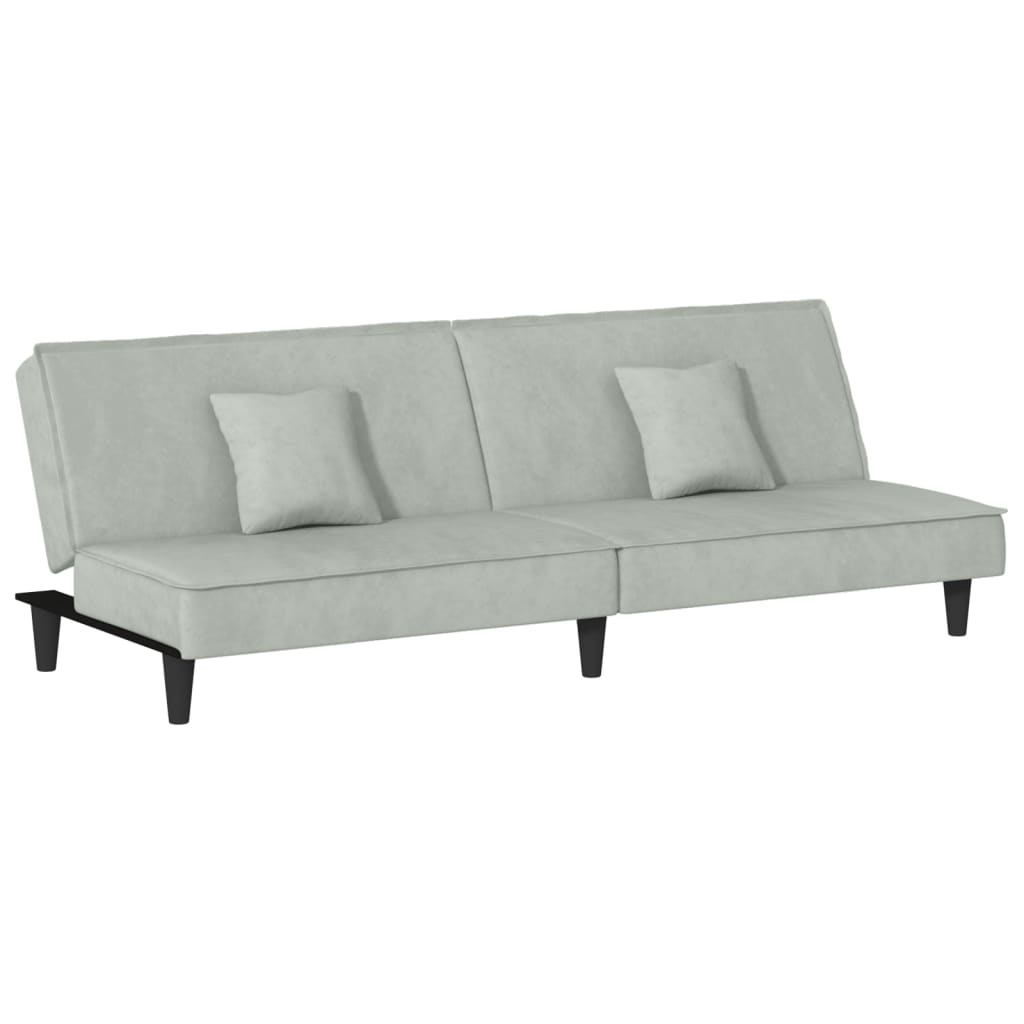 vidaXL Sofa Bed Light Gray Velvet