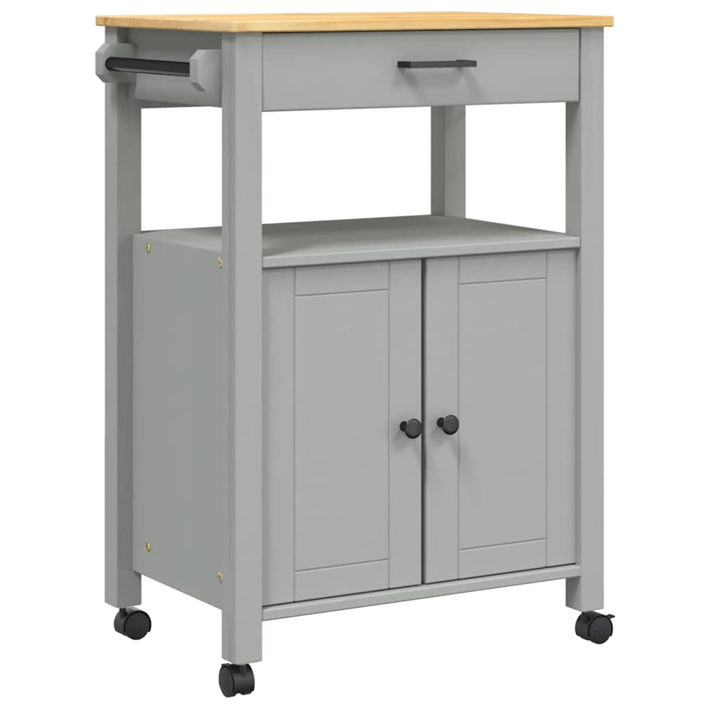 vidaXL Kitchen Trolley MONZA 23.6"x15.7"x35.4" Solid Wood Pine