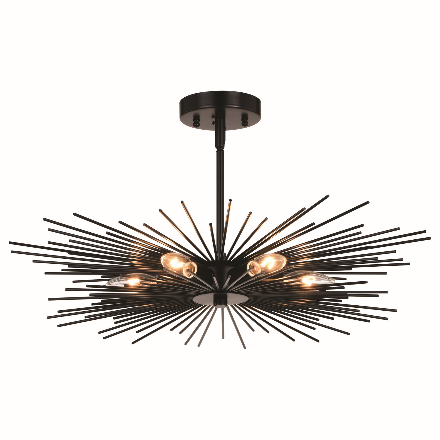 Nikko 6-Light Semi-Flush Mount in Matte Black
