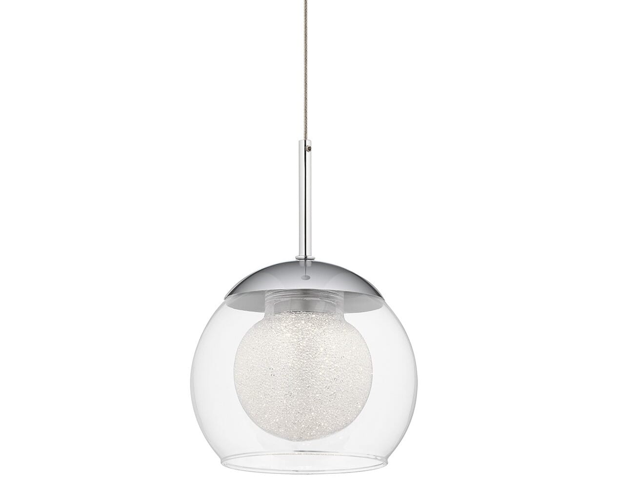 Lexi LED Mini Pendant Orb Light in Chrome
