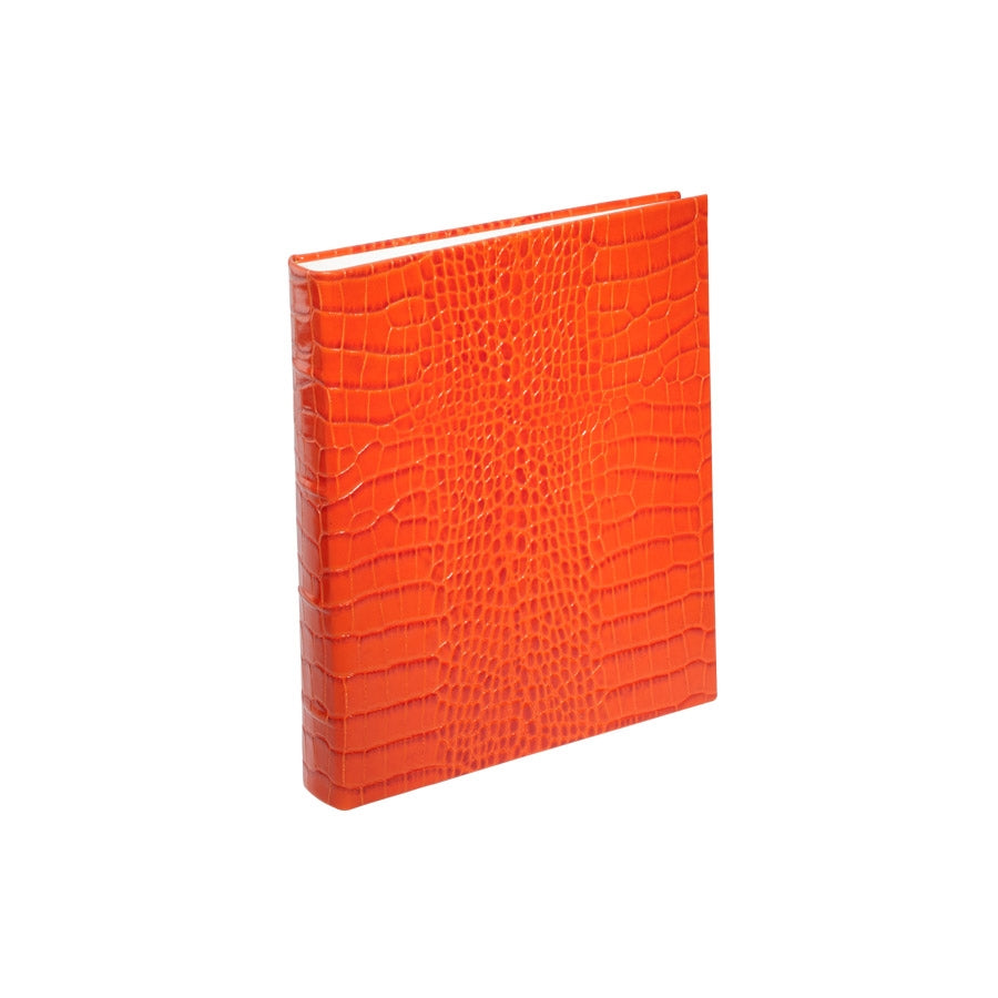 Graphic Image Junior Bound Album Orange Crocodile Embossed Leather