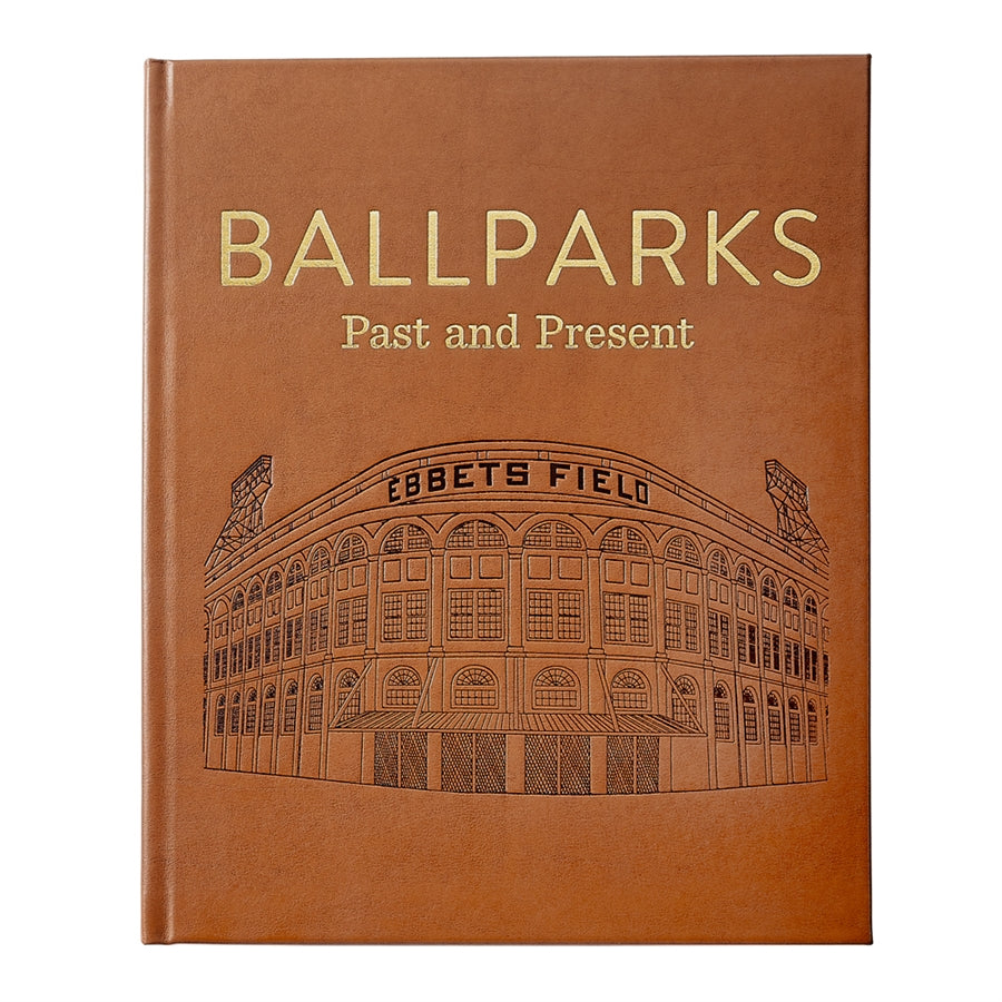 Graphic Image Ballparks Past and Present Tan Bonded Leather