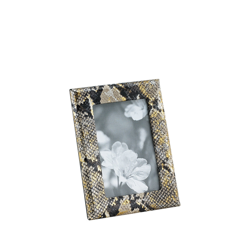 Graphic Image 4" x 6" Profile Studio Frame Goldwash Embossed Python Leather