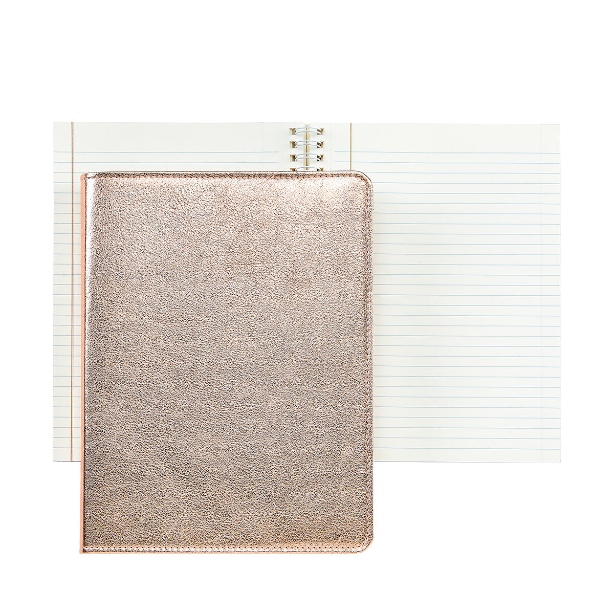 Graphic Image 9" Wire-O-Notebook Rose Gold Metallic Goatskin Leather
