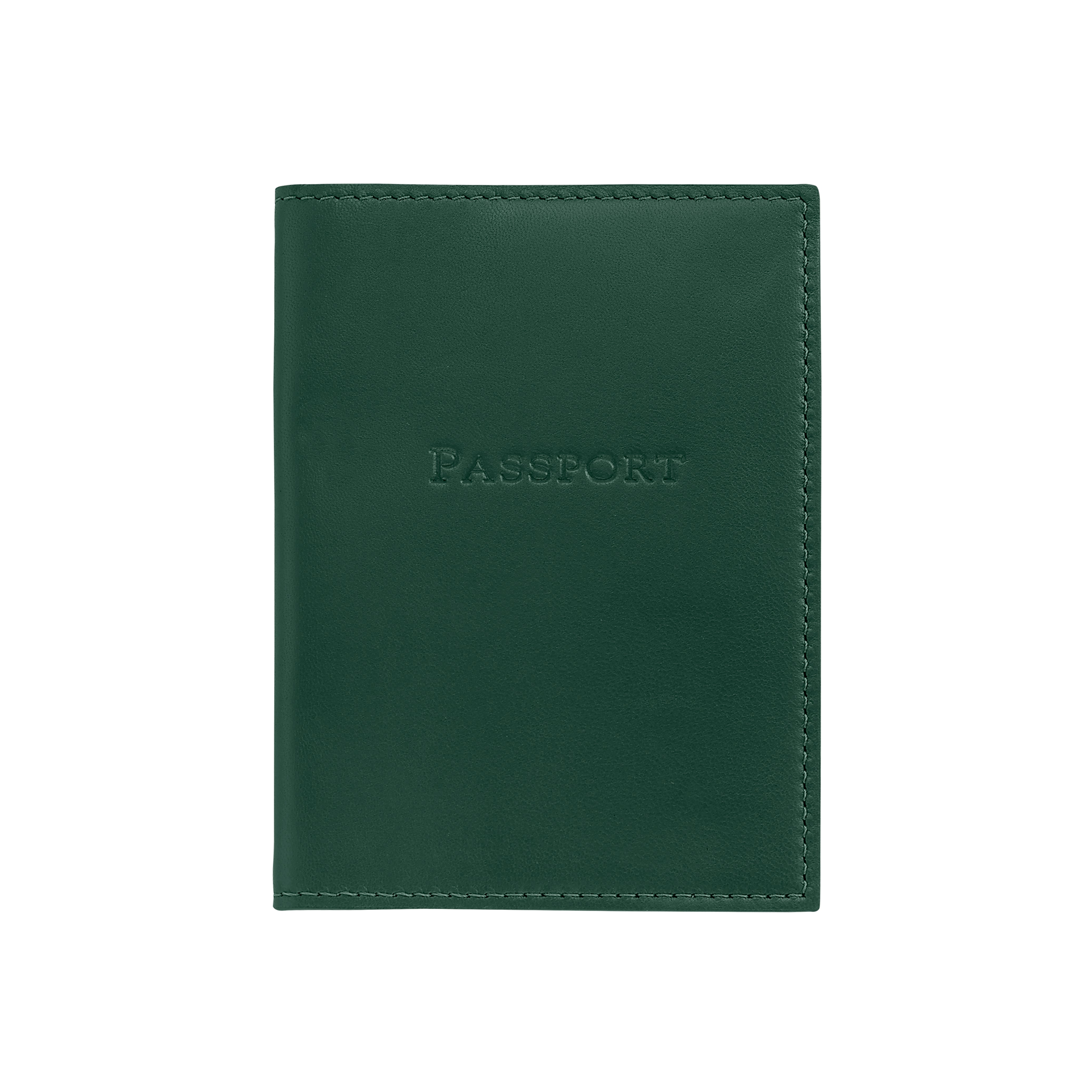 Graphic Image Passport Holder Green Traditional Leather