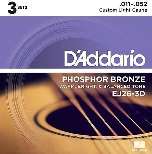 D'Addario EJ26-3D Cordes de guitares acoustiques