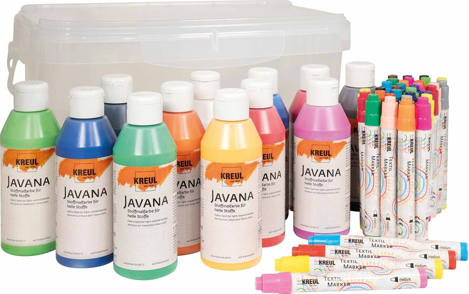 Kreul Big Box Ensemble de couleurs pour les textiles