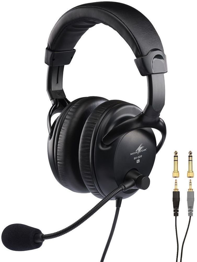Monacor BH-009 Noir Casque PC