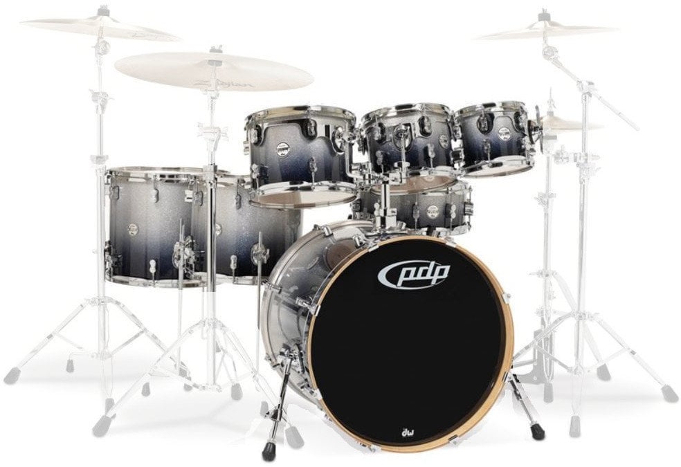 PDP by DW Concept Shell Pack 7 pcs 22" Black Sparkle-Silver