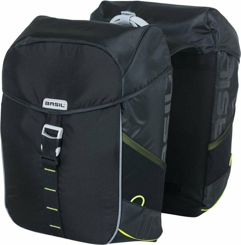 Basil Miles Double Bicycle Bag Black/Lime 34 L
