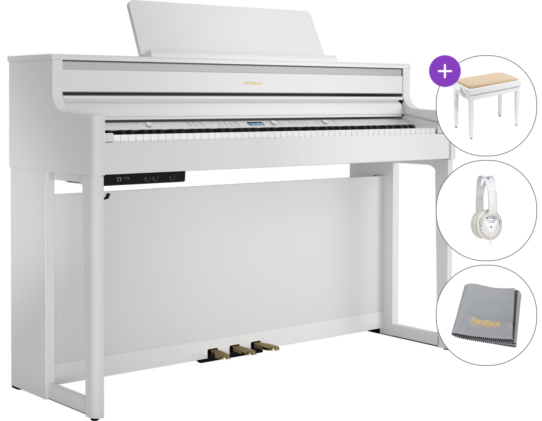 Roland HP 704 SET Piano numérique Matte White