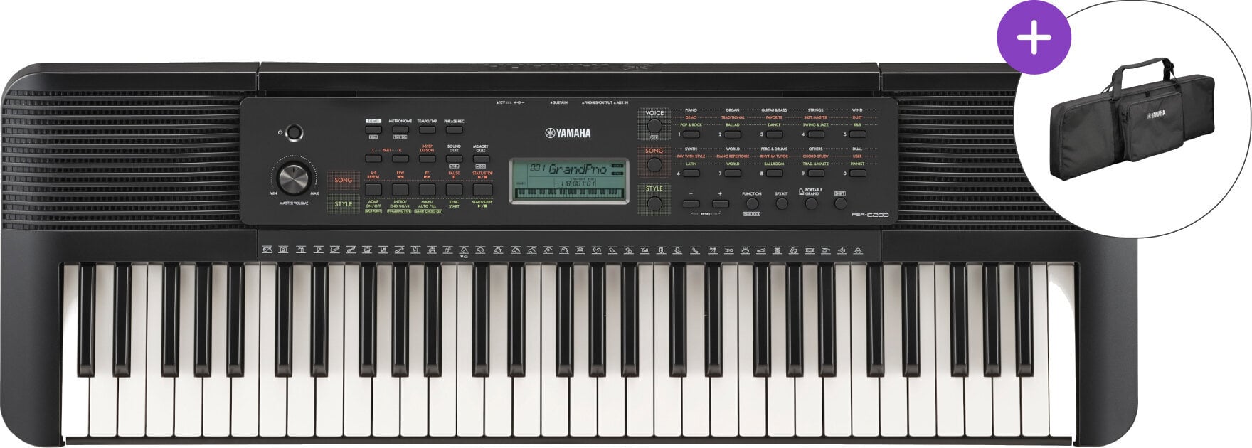 Yamaha PSR-E283 Cover SET Clavier sans dynamique