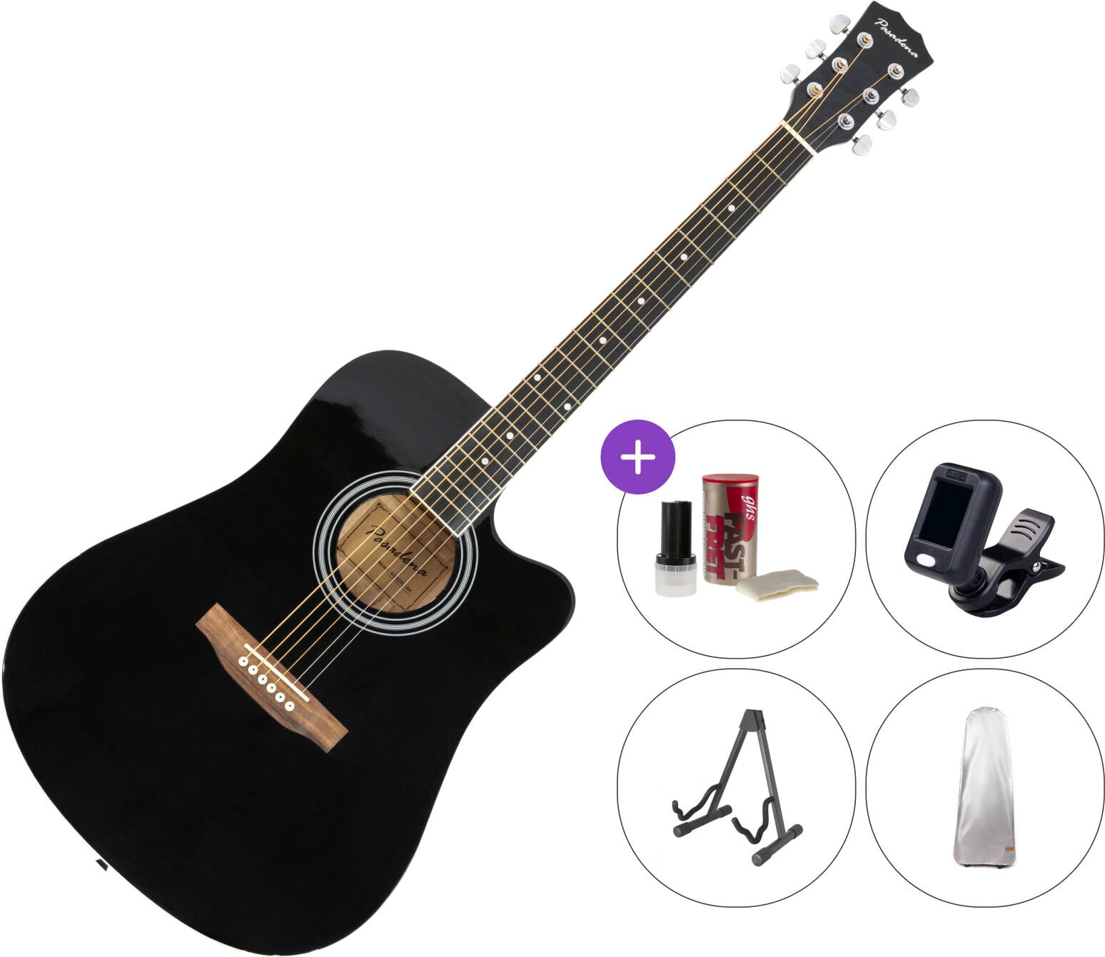 Pasadena SG028C SET Black Guitare acoustique
