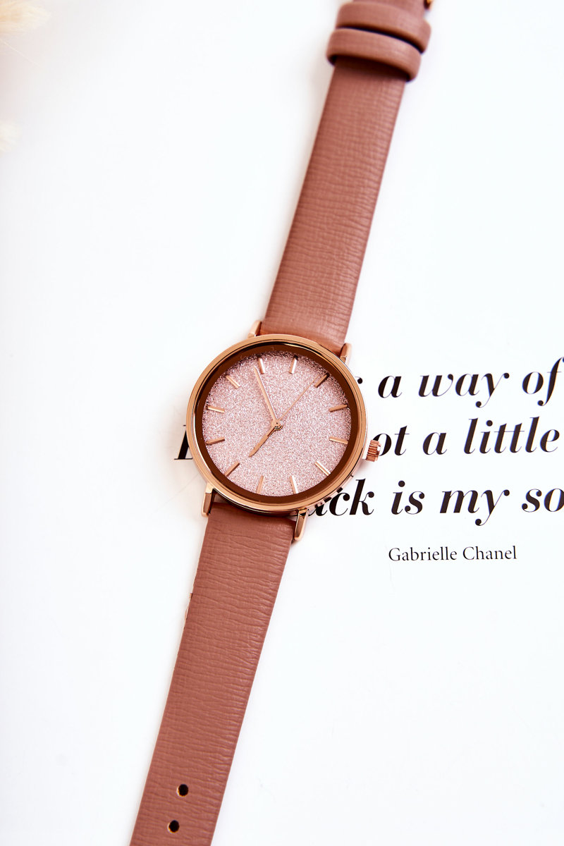 Women's watch on leather belt Giorgio & Dario Dirty pink 1210002564946